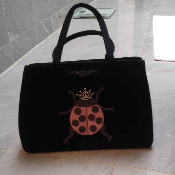 My flat in London Black Handbag With Ladybug - Picture 1 of 4